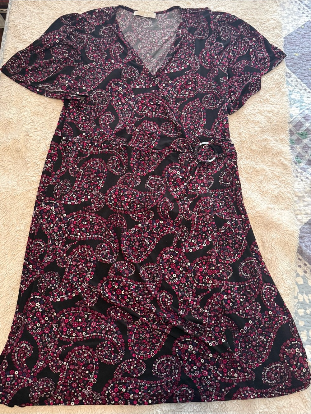 MICHAEL Michael Kors Black Dress with Pink Paisley Print